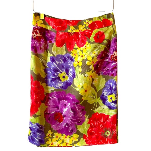 Banana Republic | Multicolor Floral Linen Pencil Skirt Size 2 - Picture 1 of 8